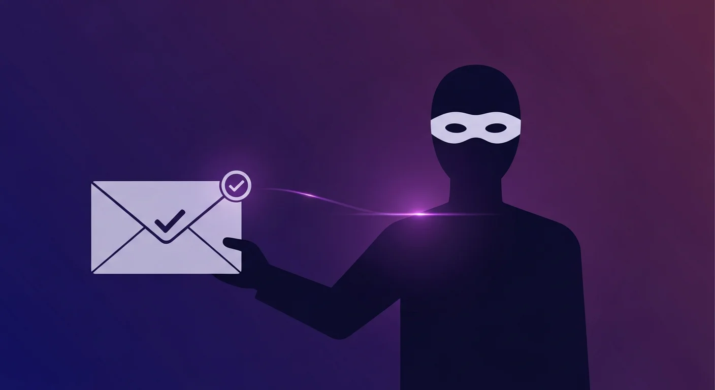 Anonymous signup envelope with checkmark and hidden identity