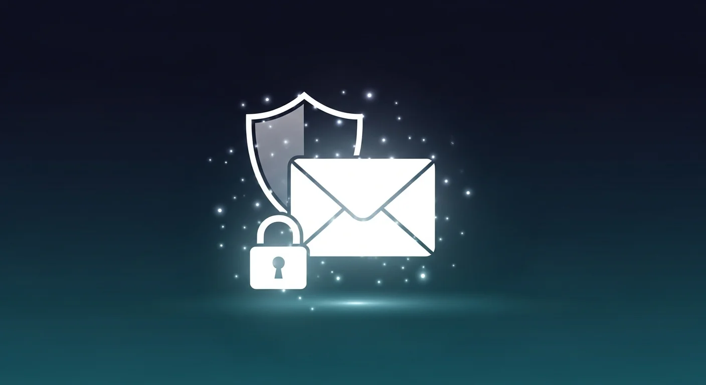 Email envelope with shield and padlock representing inbox privacy